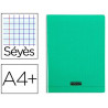 Cahier piqué clairefontaine couverture polypropylène transparente a4+ 24x32cm 96 pages 90g séyès coloris vert