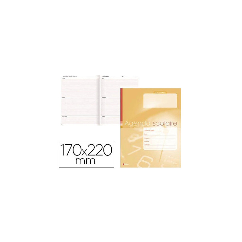 Agenda scolaire éditions fuzeau pour élèves carnet agrafé couverture dossier 250g format 170x220mm