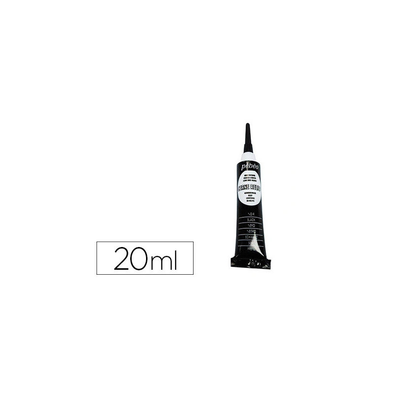 Cerne relief pébéo peinture vitrail coloris noir tube 20ml