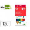 Crayon couleur liderpapel triangulaire jumbo mine extra-résistante 174.5mm taille-crayon offert étui carton 12 unités