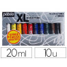 Huile fine pébéo xl 10 tubes assortis 20ml + 1 brosse soie beau blanc offerte