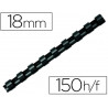 Anneau plastique à relier fellowes dos rond capacité 150f 19mm diamètre 300mm longueur coloris noir boîte 100 unités