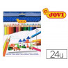 Crayon couleur jovi bois hexagonal 175mm mine 7.5mm couleurs vives étui carton 24 unités