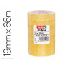 Ruban adhésif tesa polypropylène déroulement silencieux 19mmx66m tour 8 rouleaux