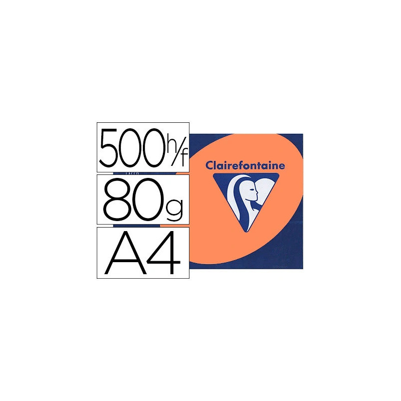 Papier couleur clairefontaine trophée multifonction a4 80g/m2 couleurs fluorescentes orange fluo paquet 500 feuilles