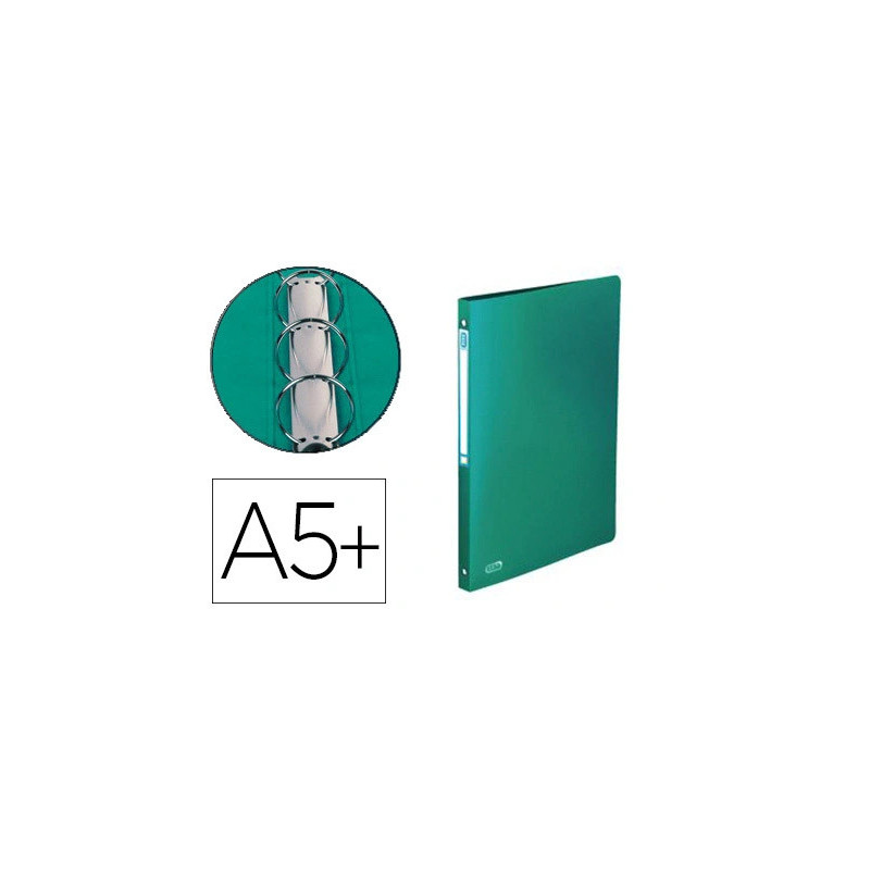 Classeur oxford memphis 4 anneaux ronds 15mm polypropylène 5/10e toucher satiné dos 20mm étiquette dos coloris vert