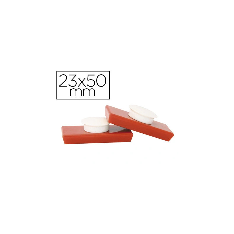 Aimant super-puissant safetool rectangulaire puissance 2100g 23x50mm coloris rouge étui 2 unités b 1148-02