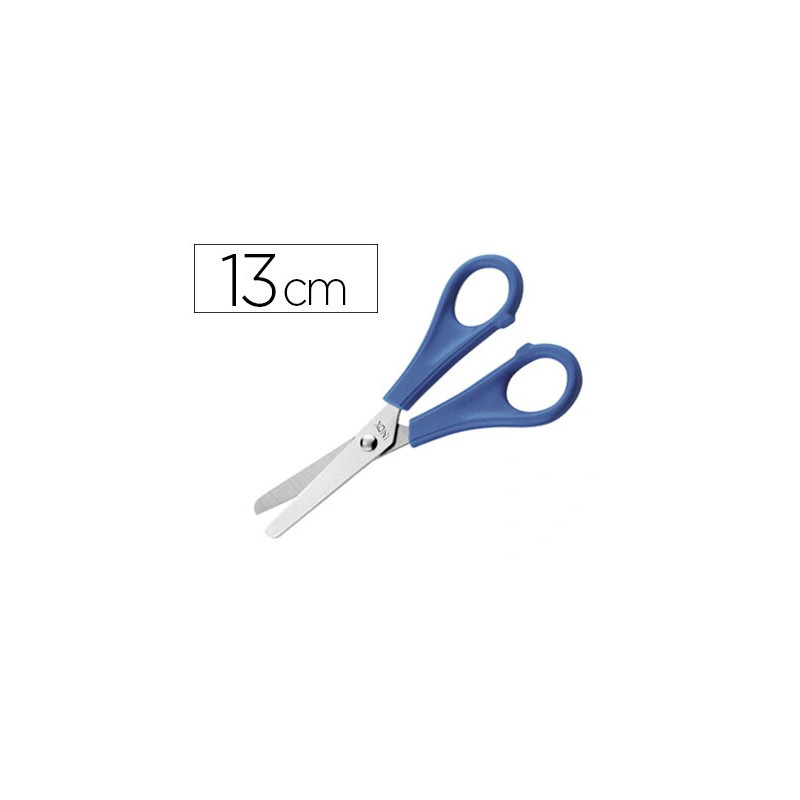 Ciseaux écolier économique bouts ronds lames graduées inox droitiers 13cm