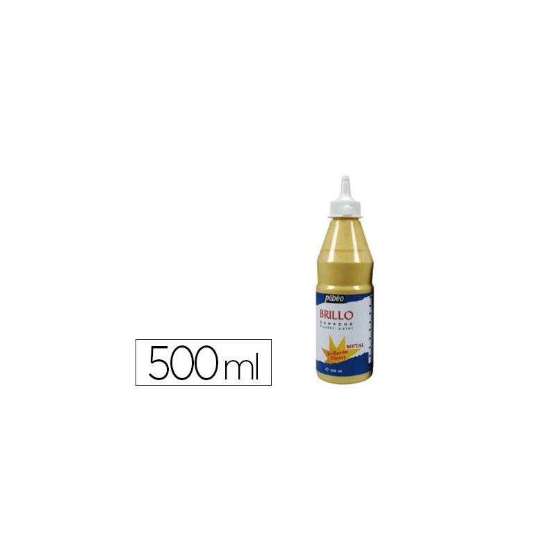 Gouache liquide pébéo brillo prête à l'emploi opaque onctueuse brillance exceptionnelle coloris or flacon 500ml