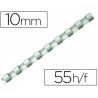 Anneau plastique à relier fellowes dos rond capacité 55f 10mm diamètre 300mm longueur coloris blanc boîte 100 unités