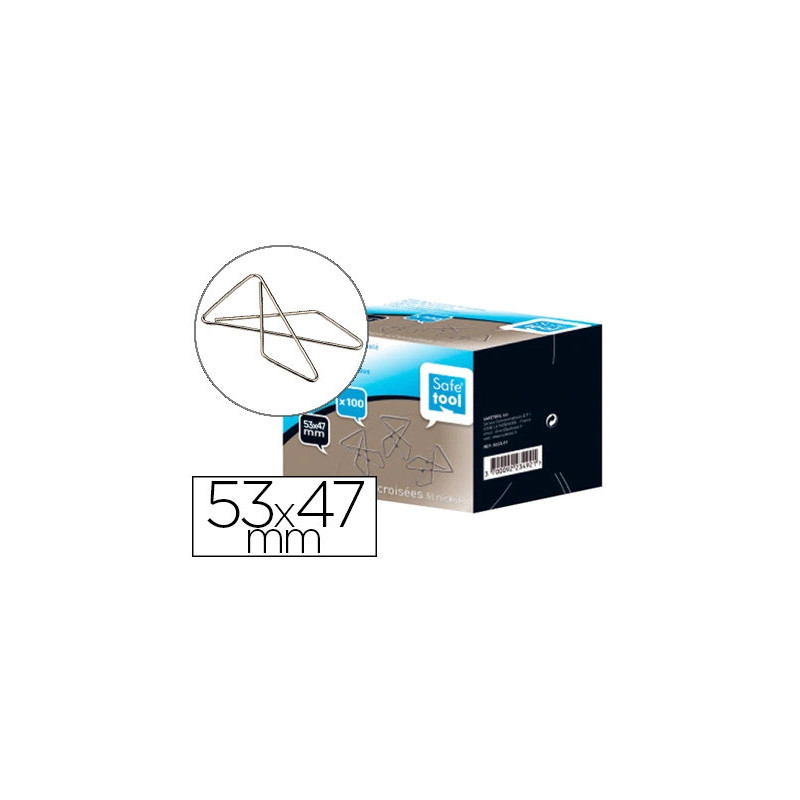 Attache croisée safetool géante 53x47mm boîte carton 100 unités