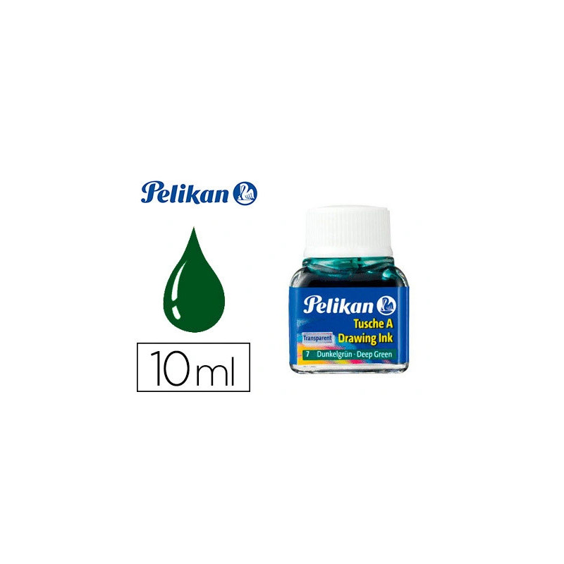 Encre de chine pelikan tire-lignes plumes dessinateur pinceaux couleur vert foncé flacon 10ml