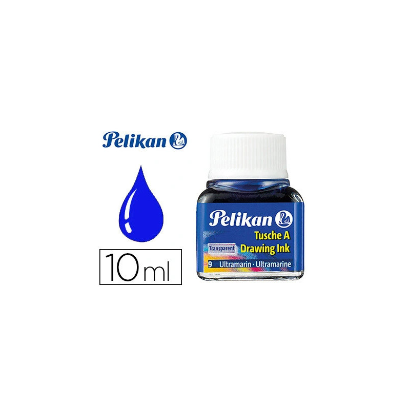 Encre de chine pelikan tire-lignes plumes dessinateur pinceaux couleur bleu outremer flacon 10ml
