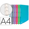 Classeur oxford hawaï 4 anneaux ronds 15mm polypropylène supérieur 10/10e 310x245mm dos 20mm étiquette dos incolore