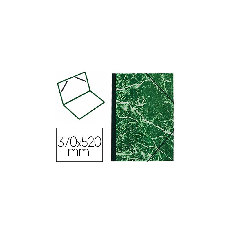 Carton à dessin exacompta papier marbré vert 90g dos koveril noir fermeture élastique 370x520mm
