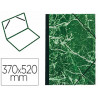 Carton à dessin exacompta papier marbré vert 90g dos koveril noir fermeture élastique 370x520mm