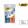 Marqueur bic velleda 1741 effaçable pointe ogive tracé 2mm encre cétone format stylo grande longévité pochette 6 unités