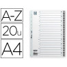 Intercalaire oxford polypropylène souple gris 20 positions a4 210x297mm désignation alphabétique onglets bicolores