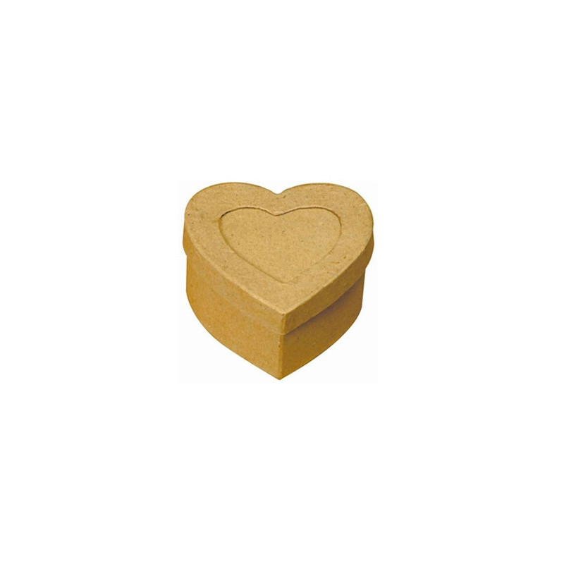 Boîte en carton à décorer forme coeur rangement photos 7.5x7.5x4cm