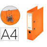 Classeur levier esselte chromos plus a4 polypropylène griffes blocage dos 80mm grand porte-étiquette coloris orange