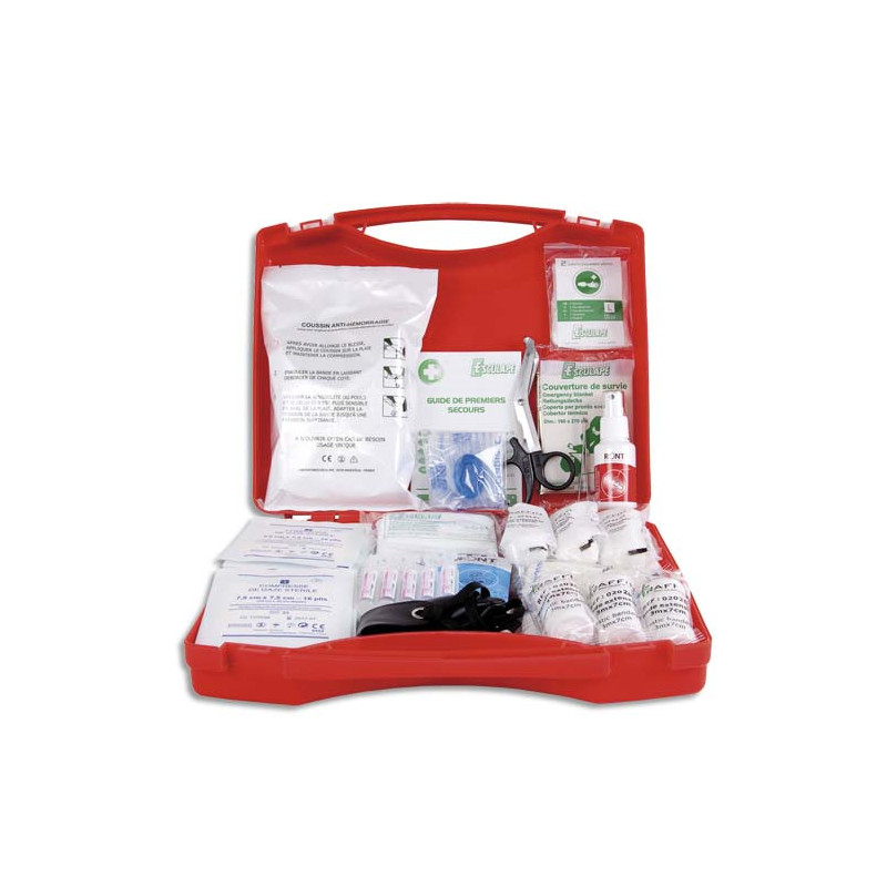 LABORATOIRES ESCULAPE Trousse premier secours BTP20 pour 10 à 20 personnes, support mural