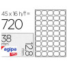 Étiquette adhésive apli agipa multi-usage 12.8x38mm laser jet d'encre formats paramétrés étui a5 720 unités