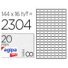 Étiquette adhésive apli agipa multi-usage 8x20mm laser jet d'encre formats paramétrés étui a5 2304 unités