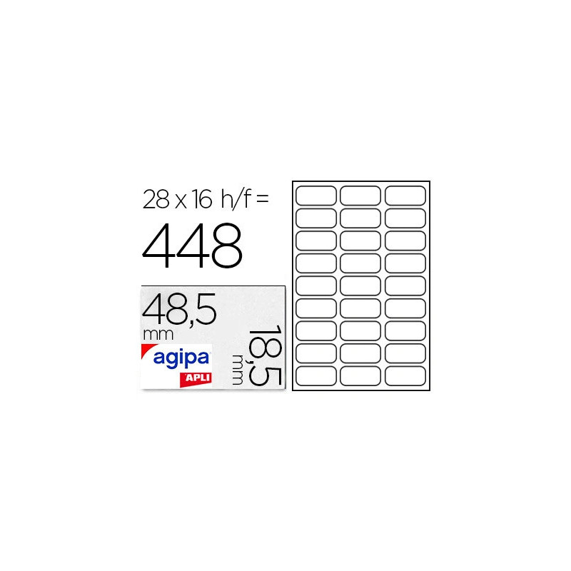 Étiquette adhésive apli agipa multi-usage 48.5x30mm laser jet d'encre formats paramétrés étui a5 256 unités