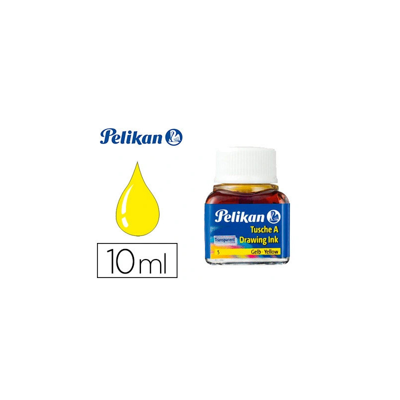 Encre de chine pelikan tire-lignes plumes dessinateur pinceaux couleur jaune flacon 10ml