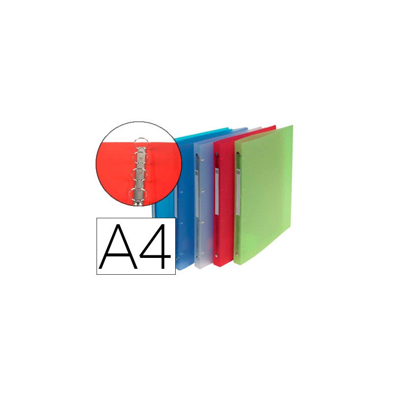 Classeur exacompta chromaline 4 anneaux 15mm a4 polypropylène dos 20mm coloris assortis