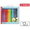 Feutre coloriage stabilo cappi trousseau zone grip triangulaire capuchon ventilé pointe moyenne coffret 12 unités