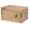 Conteneur esselte carton ondulé brun recyclable 439x242x345mm capacité 4/5 boîtes dos 80/100mm poignées livré à plat