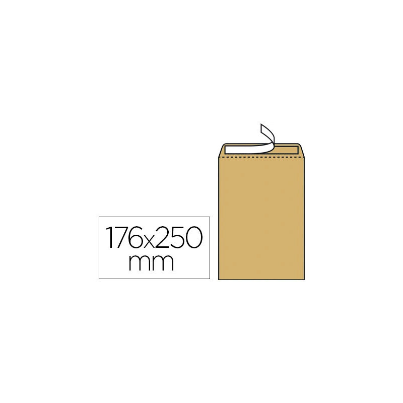 Pochette kraft gpv adhésive économique b5 176x250mm 90g paquet 10 unités