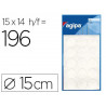 Pastille adhésive apli agipa diamètre 15mm permanente coloris blanc pochette 196 unités