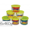 Pâte à modeler jovi box blandiver coloris assortis blanc jaune rouge vert bleu orange 6 pains 460g
