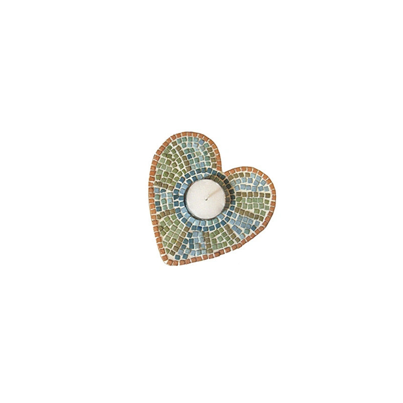 Atelier mosaïque culture club bougeoirs forme coeur 1 kit