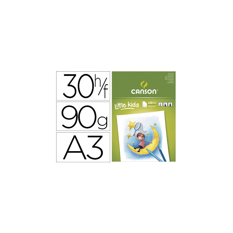 Bloc canson mes premiers dessins a3 297x420mm paquet 30f