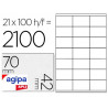 Étiquette adhésive apli agipa imprimante laser copieur 70x42mm boîte 2100 unités
