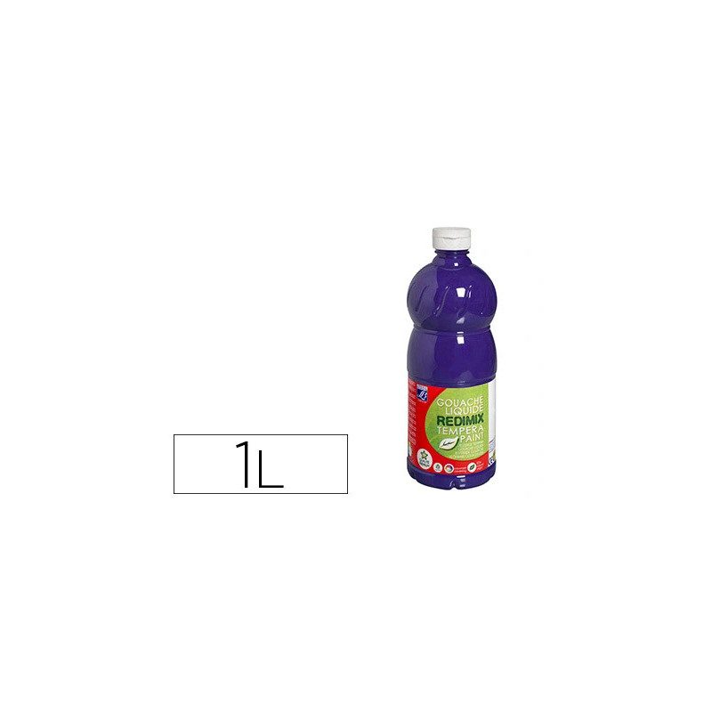 Gouache lefranc bourgeois liquide redimix non toxique fluide couvrante prête à l'emploi violet flacon 1000ml