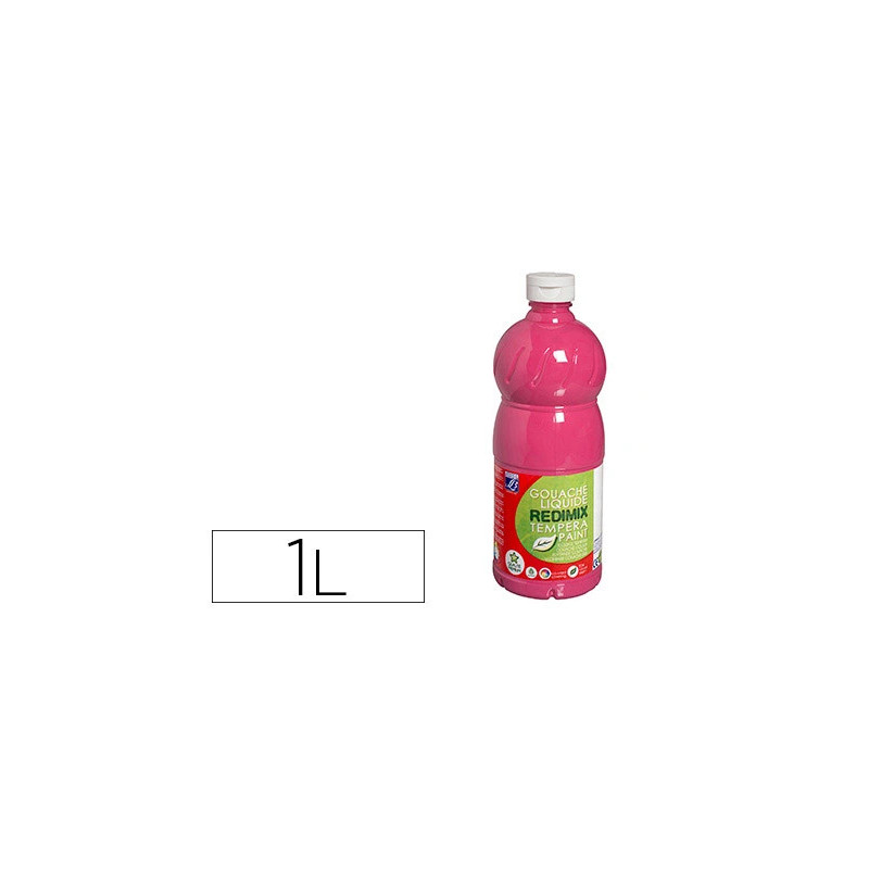 Gouache lefranc bourgeois liquide redimix non toxique fluide couvrante prête à l'emploi rose tyrien flacon 1000ml
