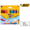 Crayon cire bic kids plastidécor 120mm résistant non salissant étui carton 18 unités