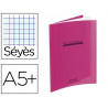 Cahier piqué conquérant classique couverture polypropylène rigide transparente a5+ 17x22cm 60 pages 90g séyès violet