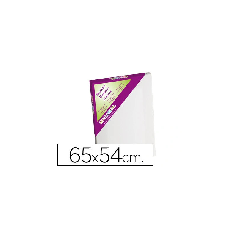 Toile sur chassis liderpapel 15f agraffe au dos 100% coton 1,8x3,8 cm bords en bois 65x54 cm
