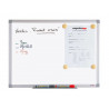 Tableau blanc juvénilia laqué magnétique usage fréquent auget plastique gris kit fixation inclus 100x150cm