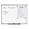 Tableau blanc juvénilia laqué magnétique usage fréquent auget aluminium gris kit fixation inclus 45x60cm