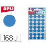 Pastille adhésive apli agipa diamètre 15mm coloris bleu pochette 168 unités