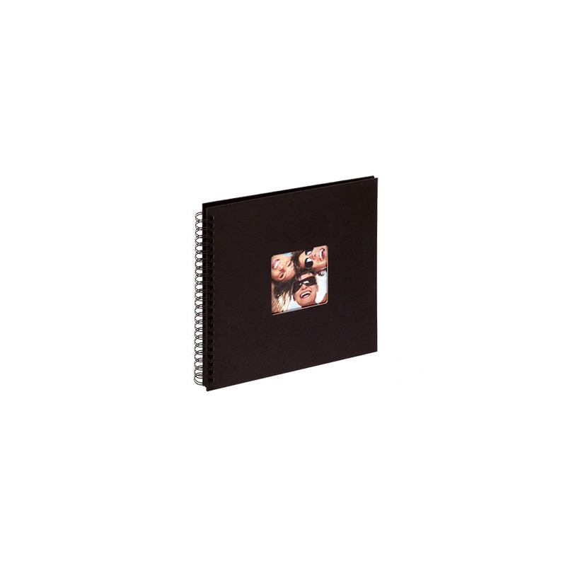Album photos walther spirale fun vinyle 300x300mm 50f 200 photos 10x15cm spirale métal noir feuillets noirs coloris noir