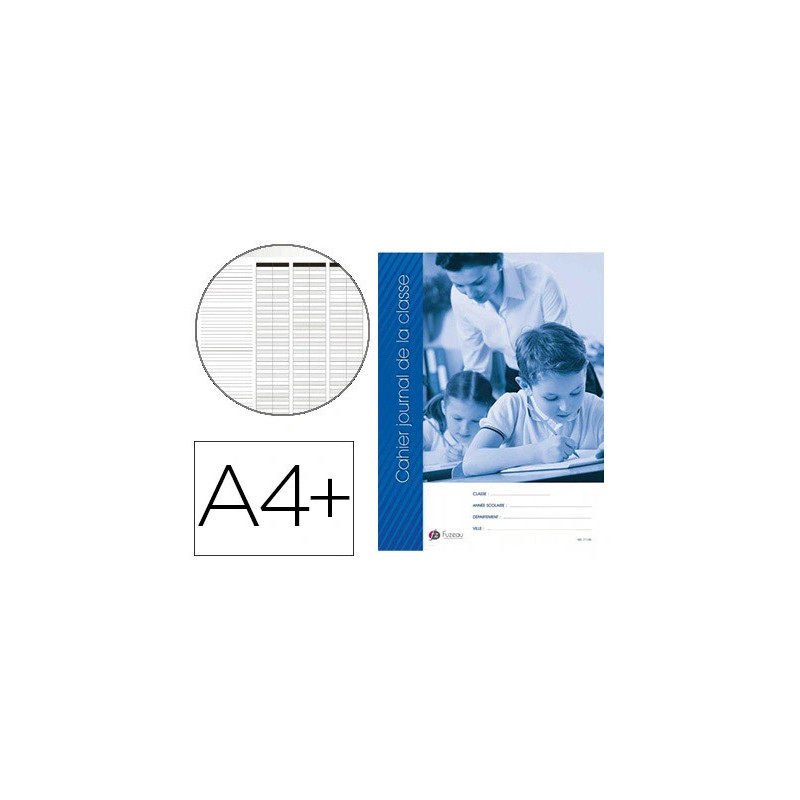 Journal préparation de classe éditions fuzeau couverture carte 1 face 235g a4+ 240x320mm agrafage 3 points 78 pages