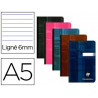 Carnet vocabulaire clairefontaine papier vélin velouté a5 14,8x21cm 64 pages 90g ligné marge rouge 6 coloris assortis