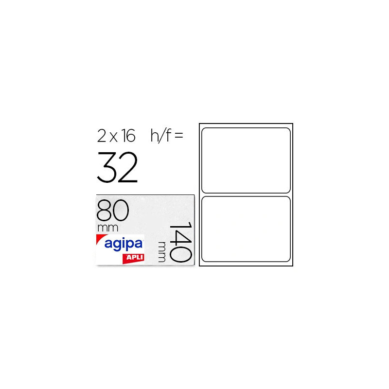 Étiquette adhésive apli agipa multi-usage 80x140mm laser jet d'encre formats paramétrés étui a5 32 unités